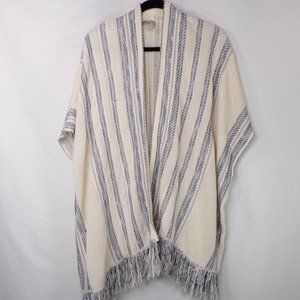 Lucky Brand Striped Knit Open Poncho, Sz M/L,